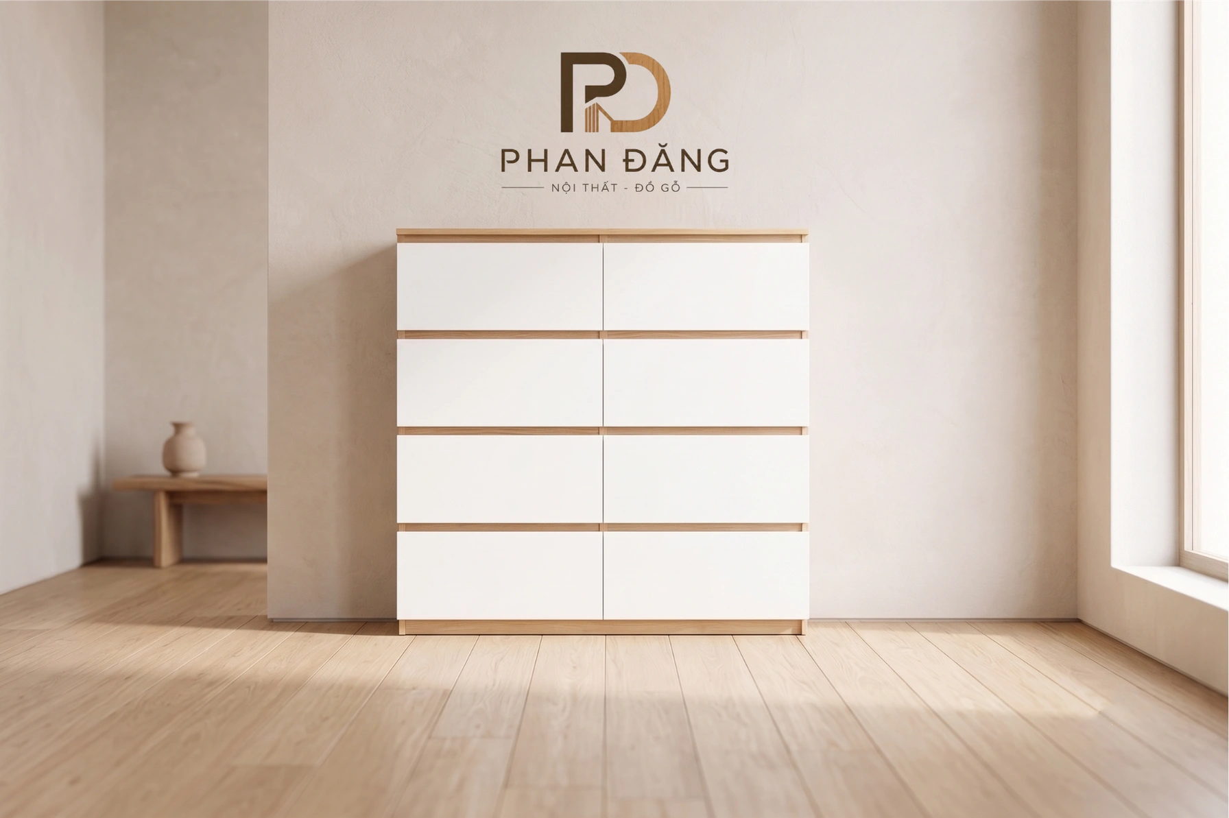 Tủ 8 Ngăn Kéo Phủ Melamine